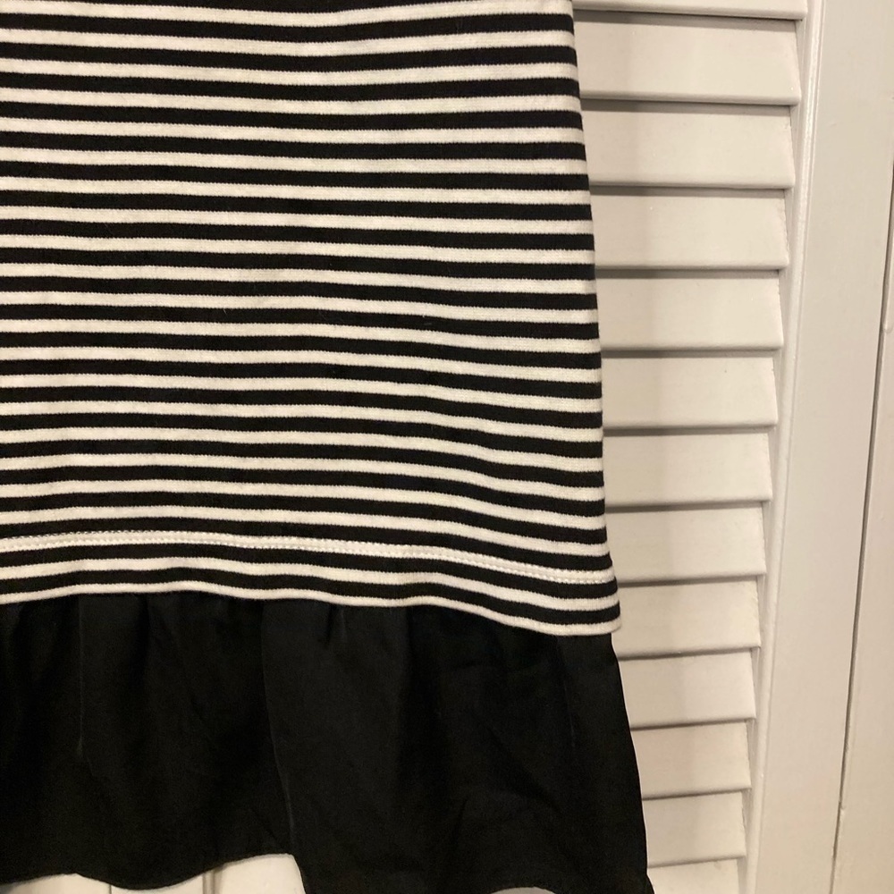 J. Crew Black And White Striped Ruffle Tank Blouse Size Small - Picture 5 of 10